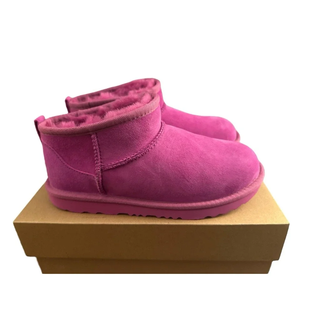 UGG Classic‎ Ultra Mini Boots Big Kid Womens Sz 5 EU 37 NEW Mangosteen Pink